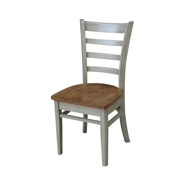 International Concepts Set of Two Emily Side Chair, Hickory/Stone C41-617P